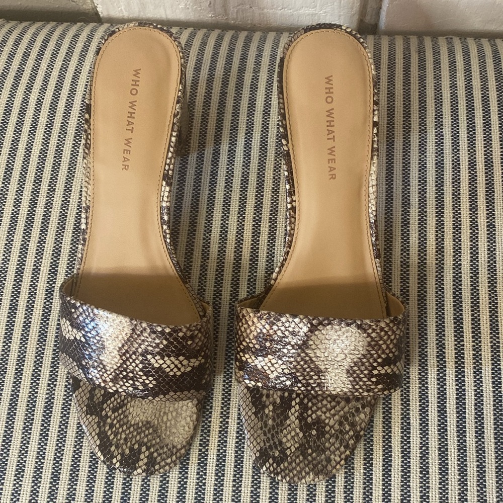 Who What Wear‎ sandal block heel snakeskin - Picture 2 of 5